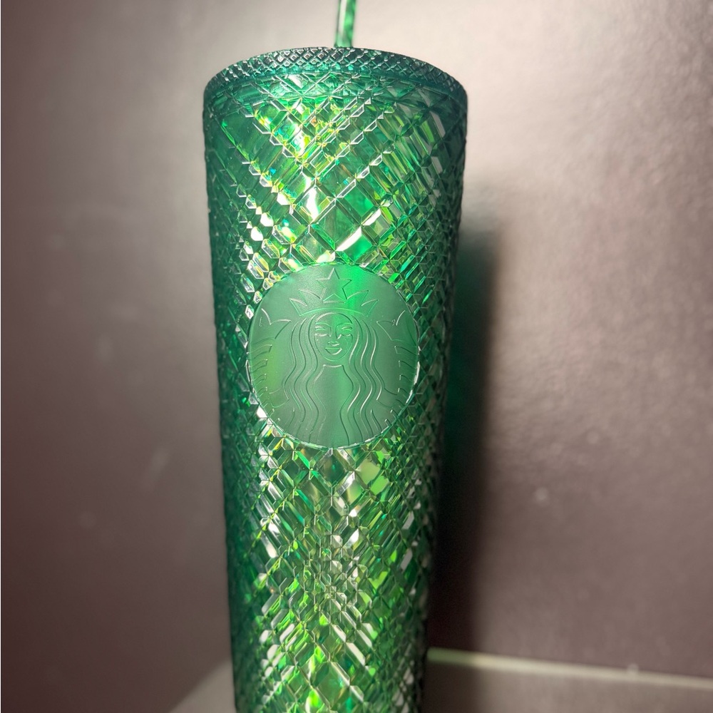 Starbucks Shimmering Green Diamond-Pattern Tumbler